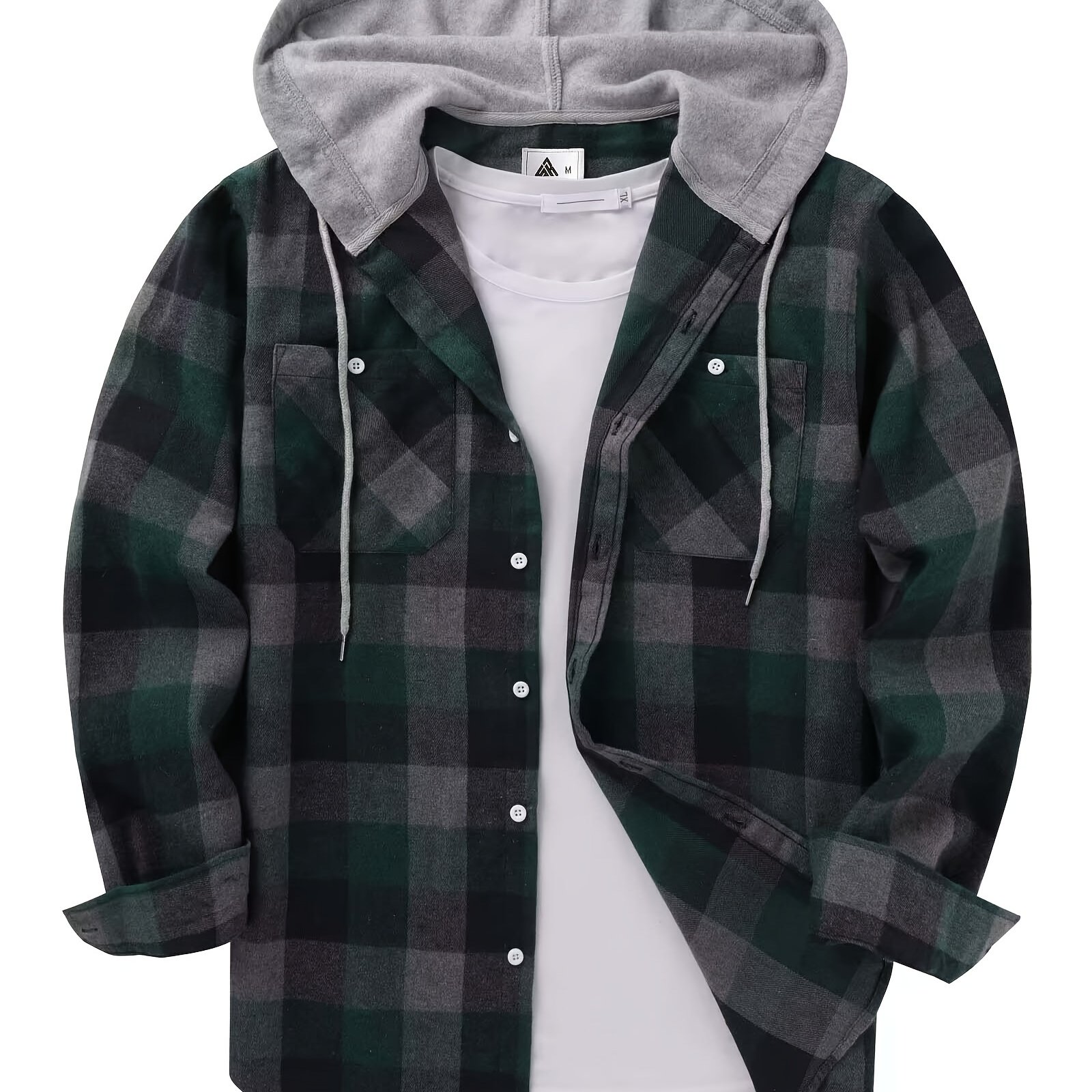 Classic Plaid Shirt Coat Men Long Sleeve Casual Regular Fit - Temu Canada