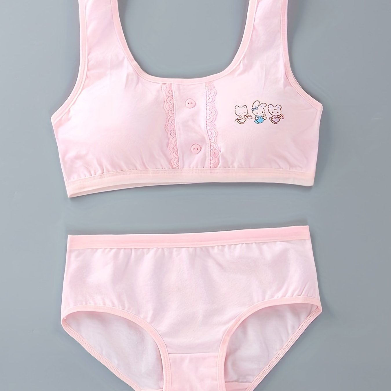 Teen Girls Bra Underwear Set 95% Cotton Soft Developmental - Temu Canada