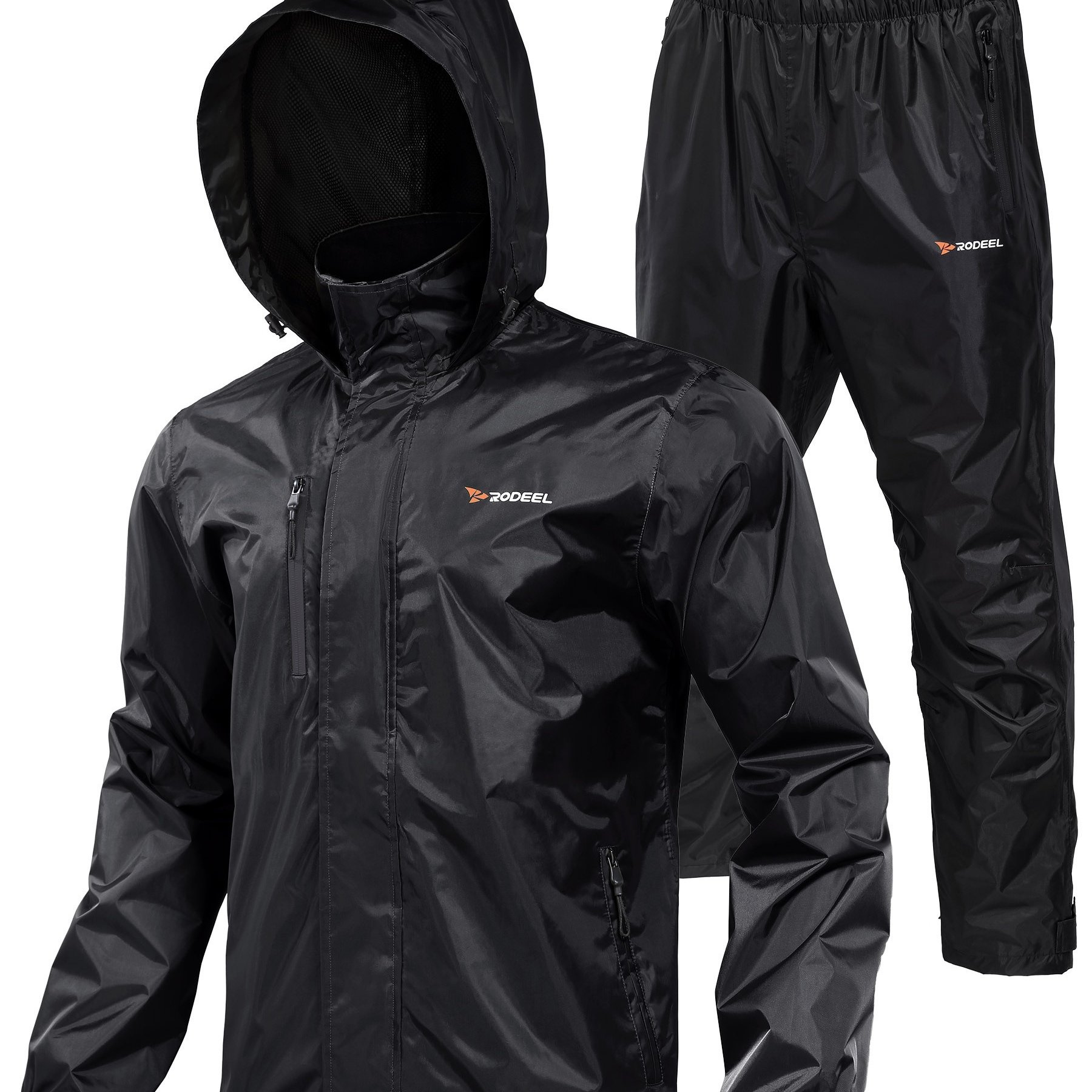 Men's Camouflage Sports Suit: Windproof & Waterproof Sun Protection Zip Up  Hooded Jacket & Comfy Pants With Reflective Design - Perfect For Fishing