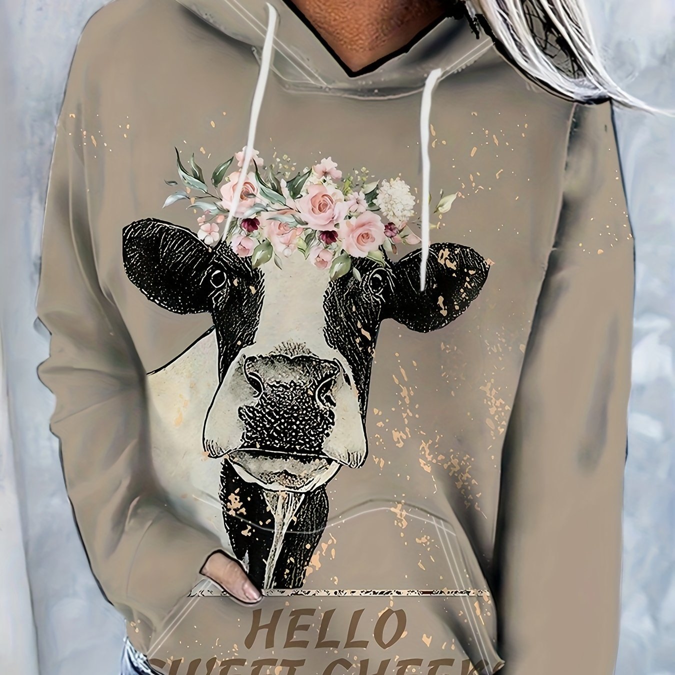 Cow store print hoodie