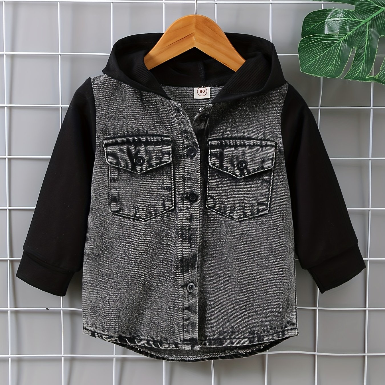 Baby Boy Black Denim Jacket For Kids Single Piece Baby Children's