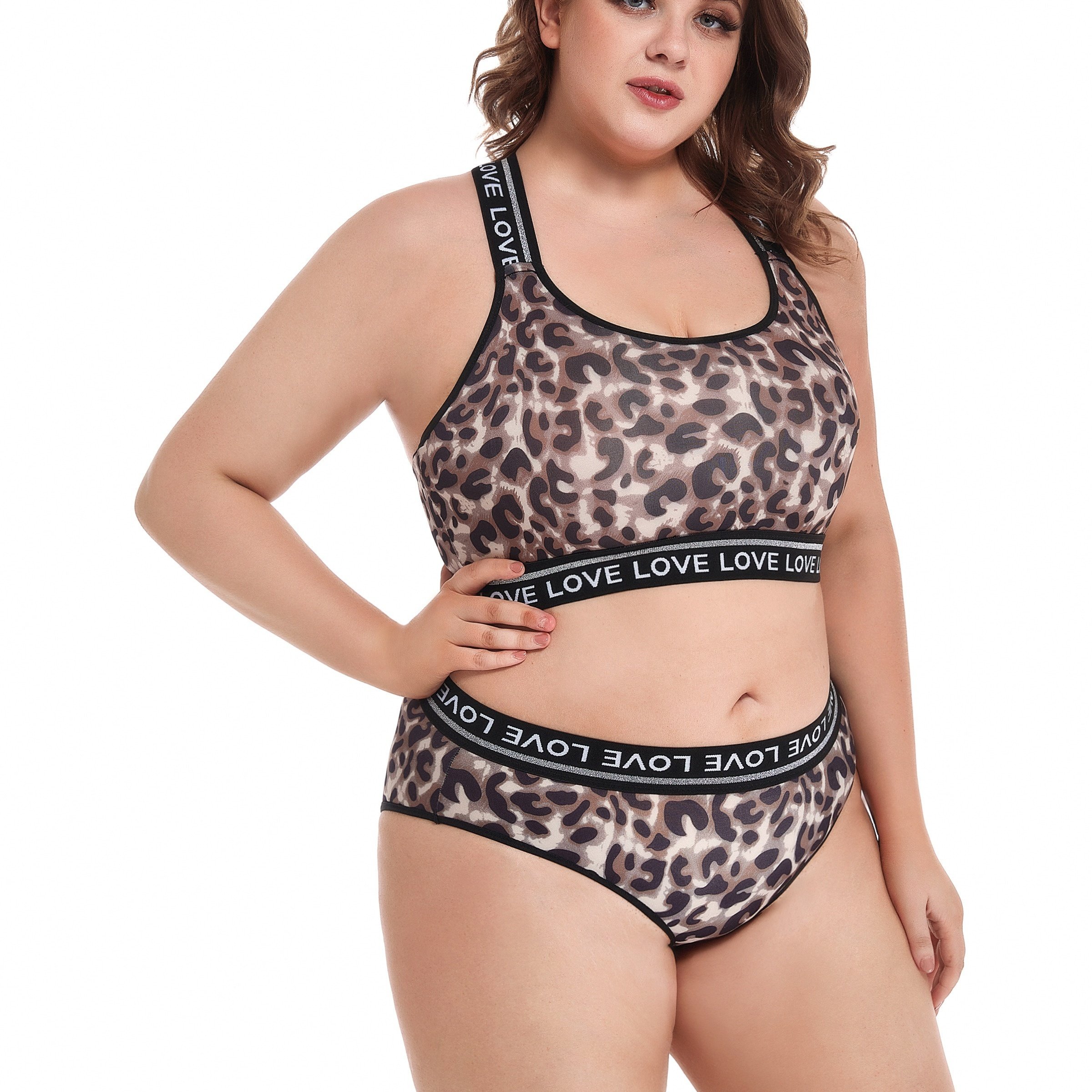 Plus Size Sexy Lingerie Set Women's Plus Leopard Print - Temu Canada