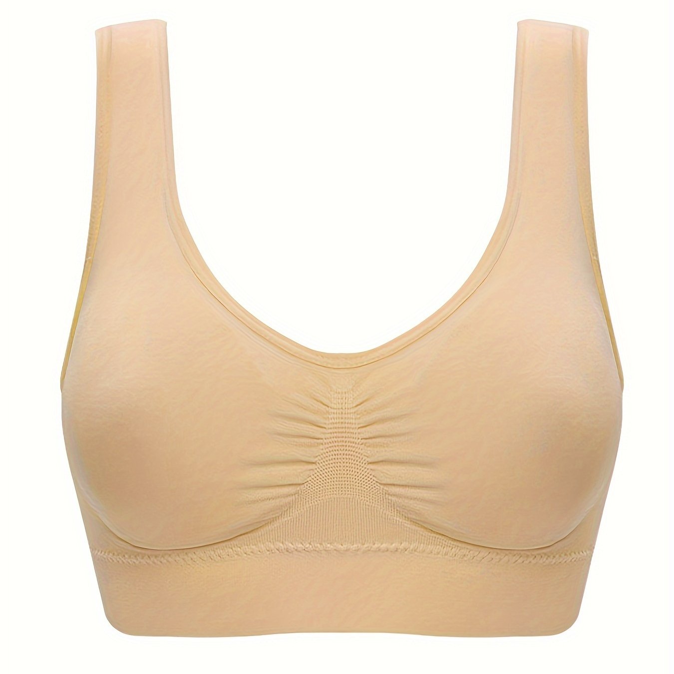 Seamless Wireless Sports Bras Comfy Breathable Running - Temu Canada