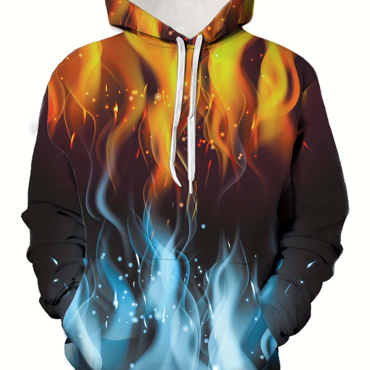 3d Skull Fire Print Hoodie Cool Hoodies Men Men's Casual - Temu