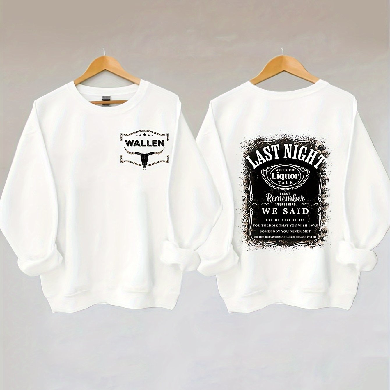 TEMU & Letter Print Sweatshirt, Casual Long Sleeve Crew Neck Sweatshirt, Women's Clothing