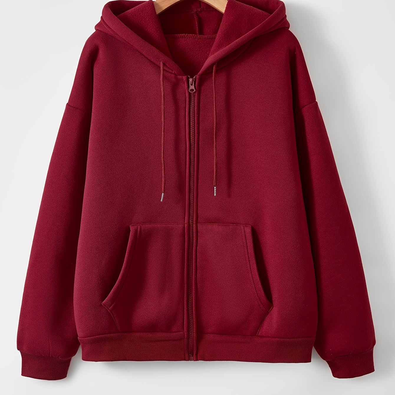 Zip Up Hoodie Women Front Drawstring Long Sleeve Casual Sweatshirt Top Wine  Red, Wine Red, 4X-Large : : Clothing, Shoes & Accessories