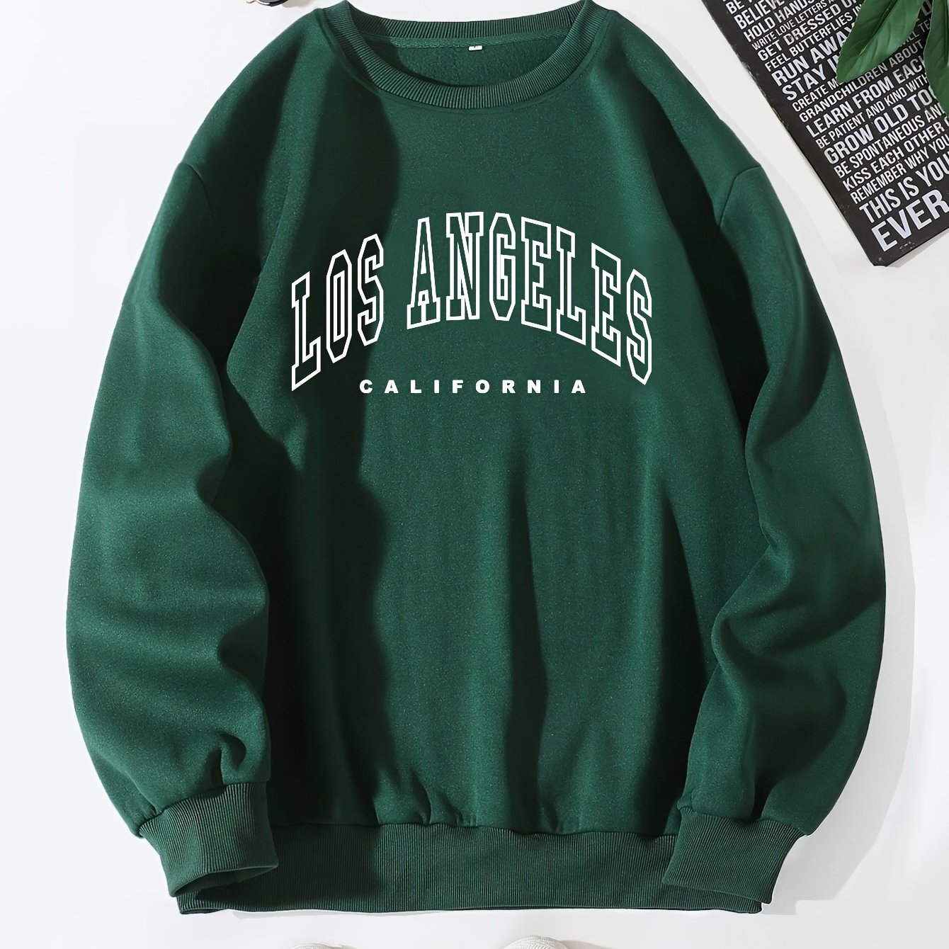 TEMU Sweatshirt For Men, Los Angeles Letter Print Top, Men's Casual Pullover Sweatshirt For , As Gifts