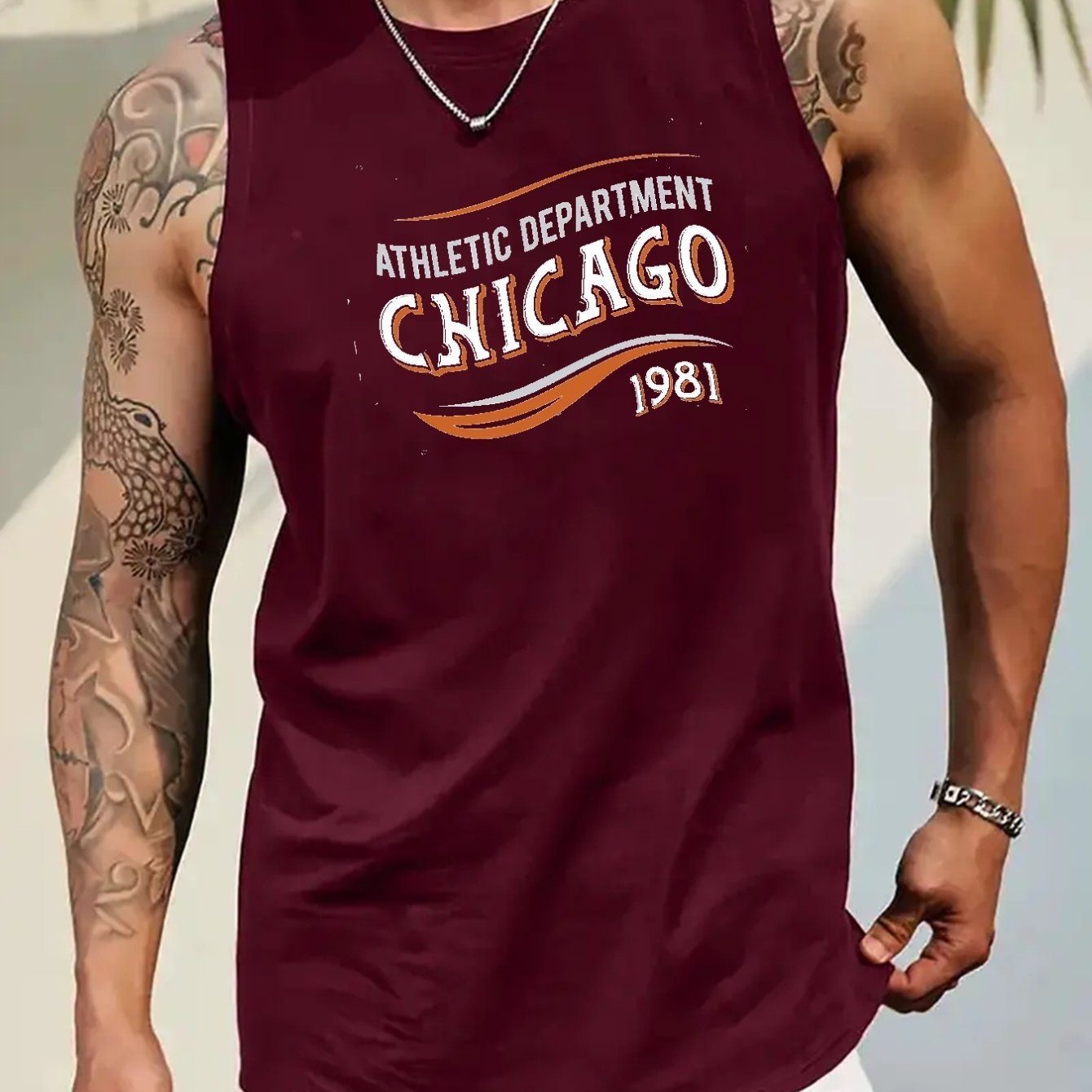 Camiseta Sin Mangas Con Capucha Y Estampado Chicago - Temu Mexico