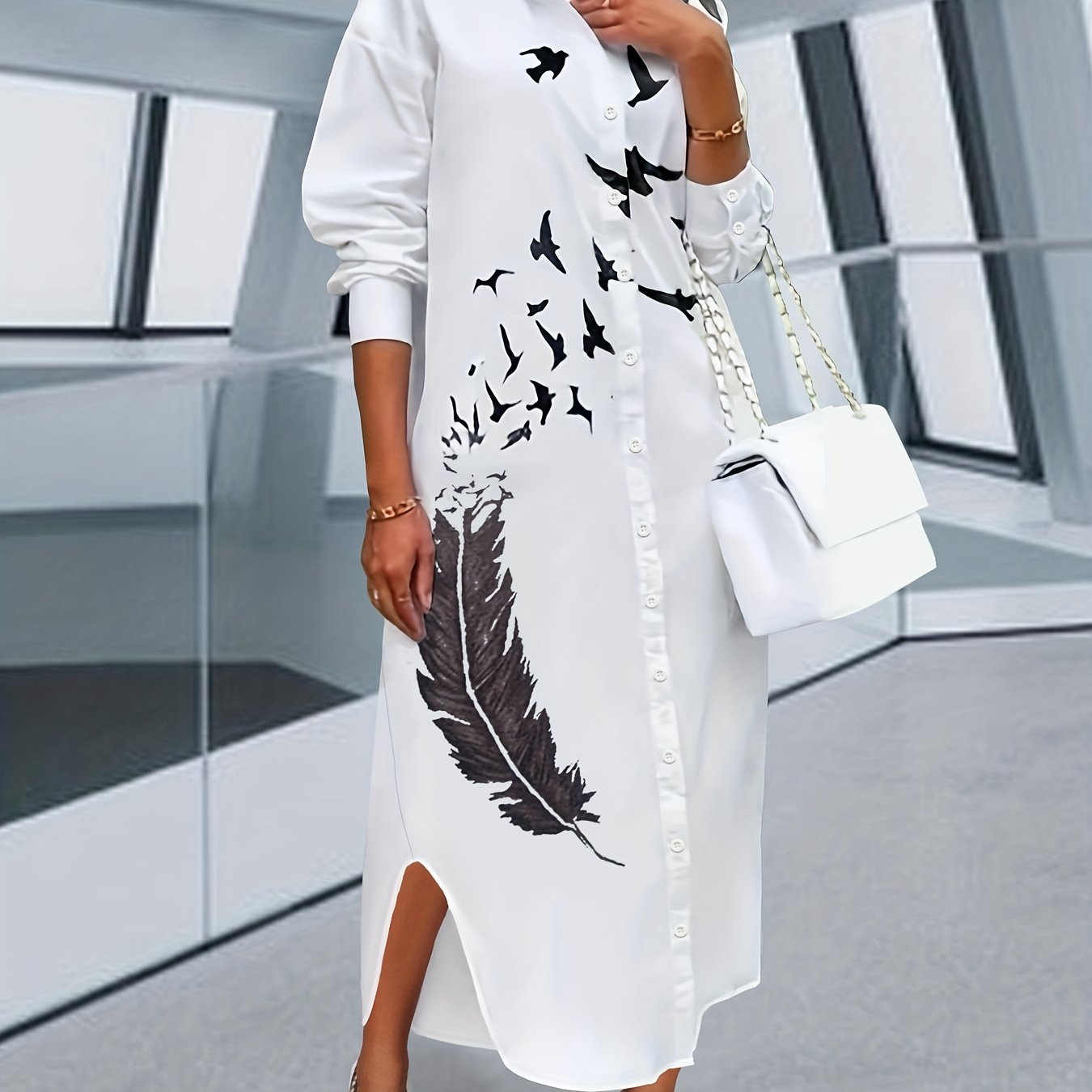 Targeted Development Printed Long Sleeve Dress