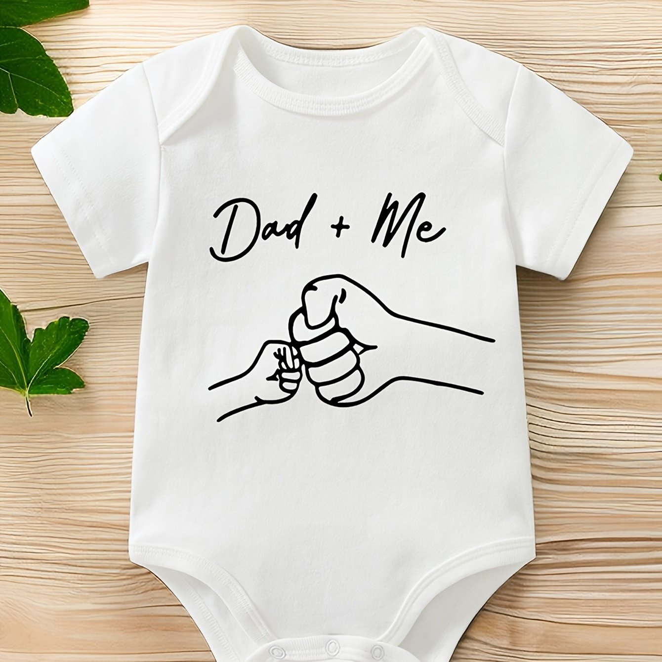 Image of Dad + Me Printed Rompers For Baby Casual Short Sleeve T-shirt Baby Boys Bodysuits Baby Girl Cool Clothing Infant Jumpsuits Infant Kids Clothes Baby, Perfect For Outdoor