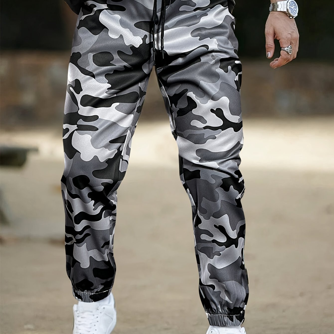 Classic Design Camo Cargo Pants, Men's Casual Drawstring Cargo Pants Hip  Hop Joggers For Autumn Summer Outdoor