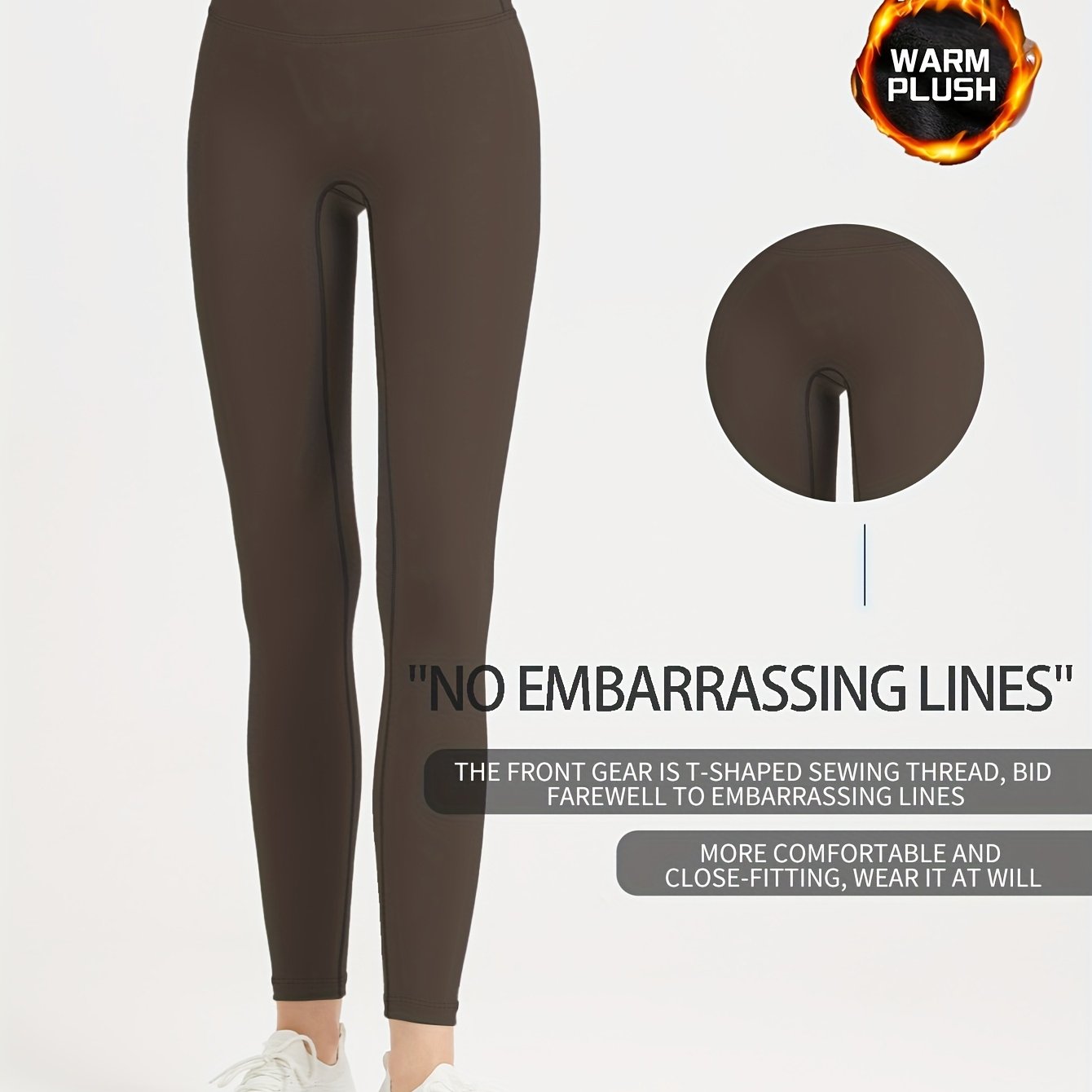 Solid Color Fleece Sports Leggings Women High Waist Butt - Temu