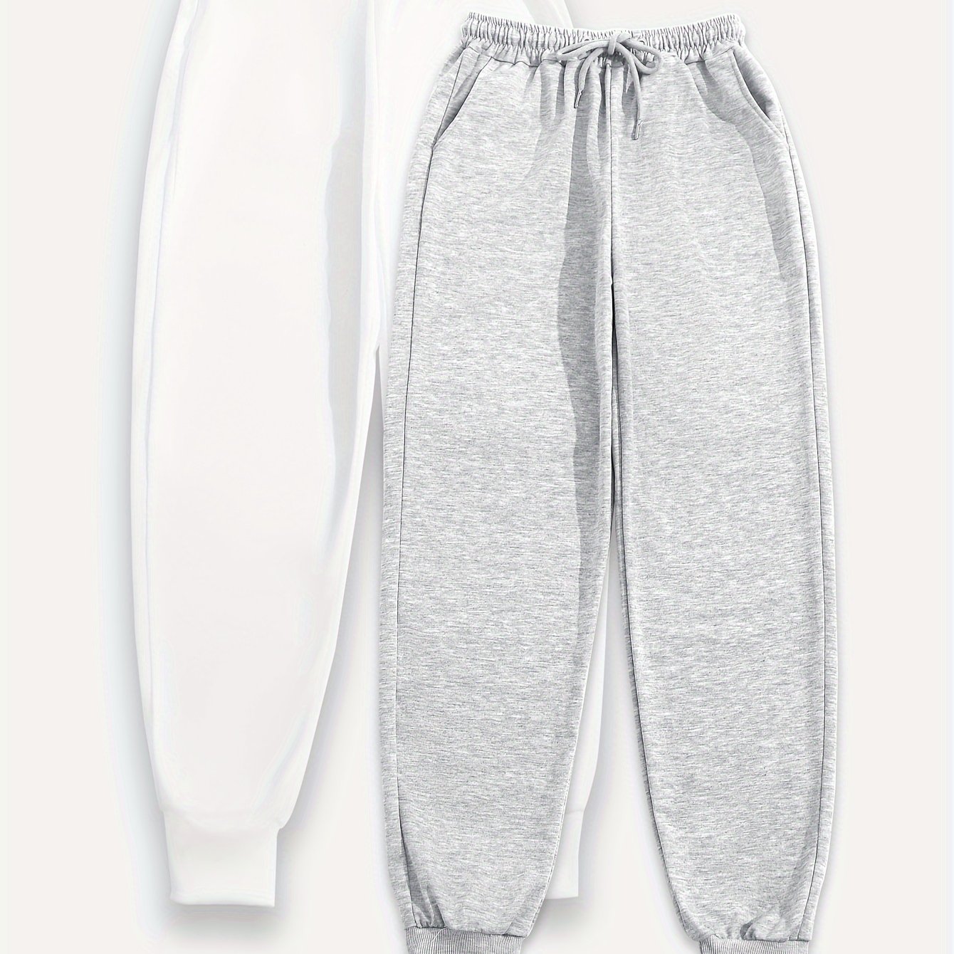 TEMU 2pcs Women's Casual Jogging Pants - Soft And Comfortable Drawstring Waistband Sport Pants