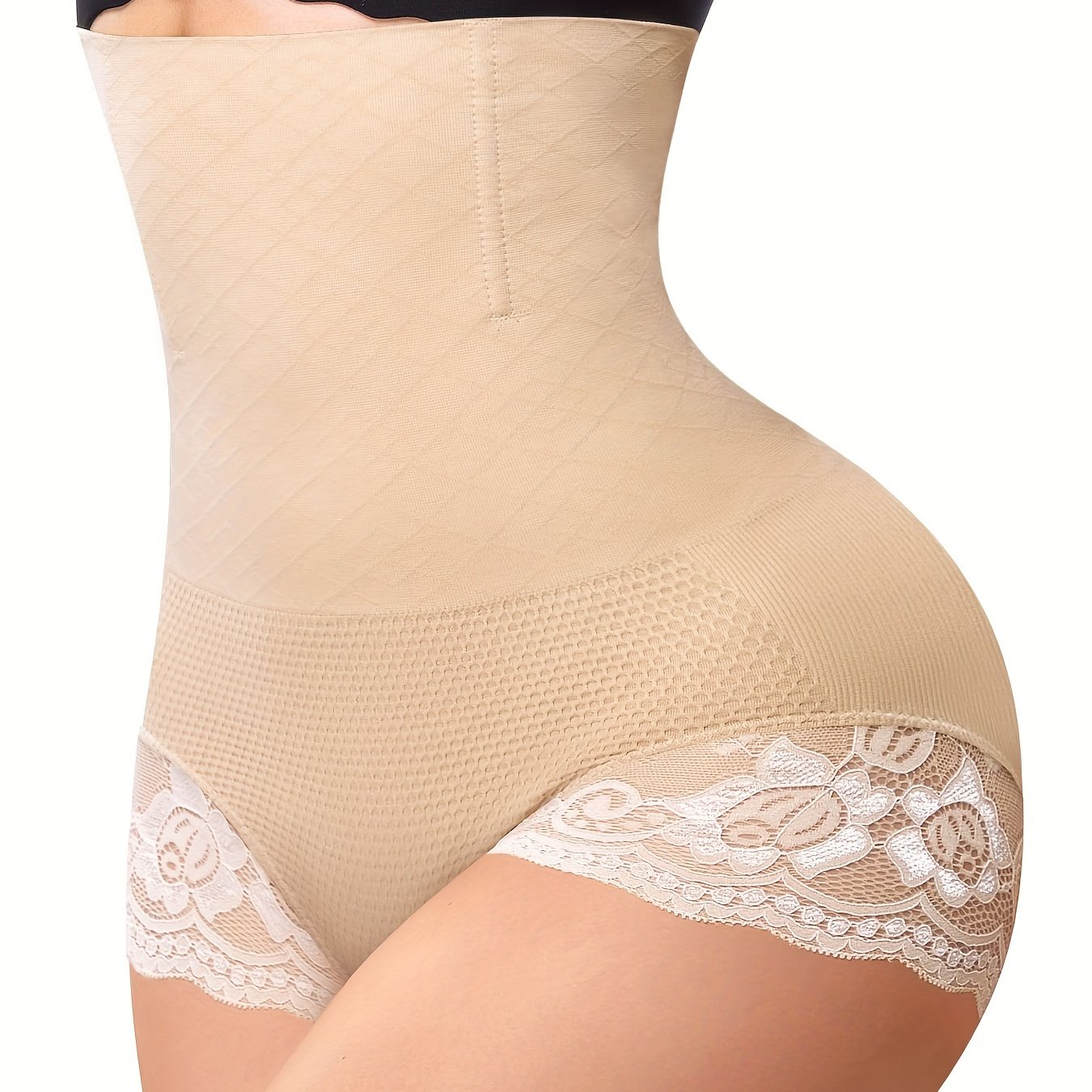 Contrast Lace Shaping Panties High Waist Tummy Control Butt - Temu