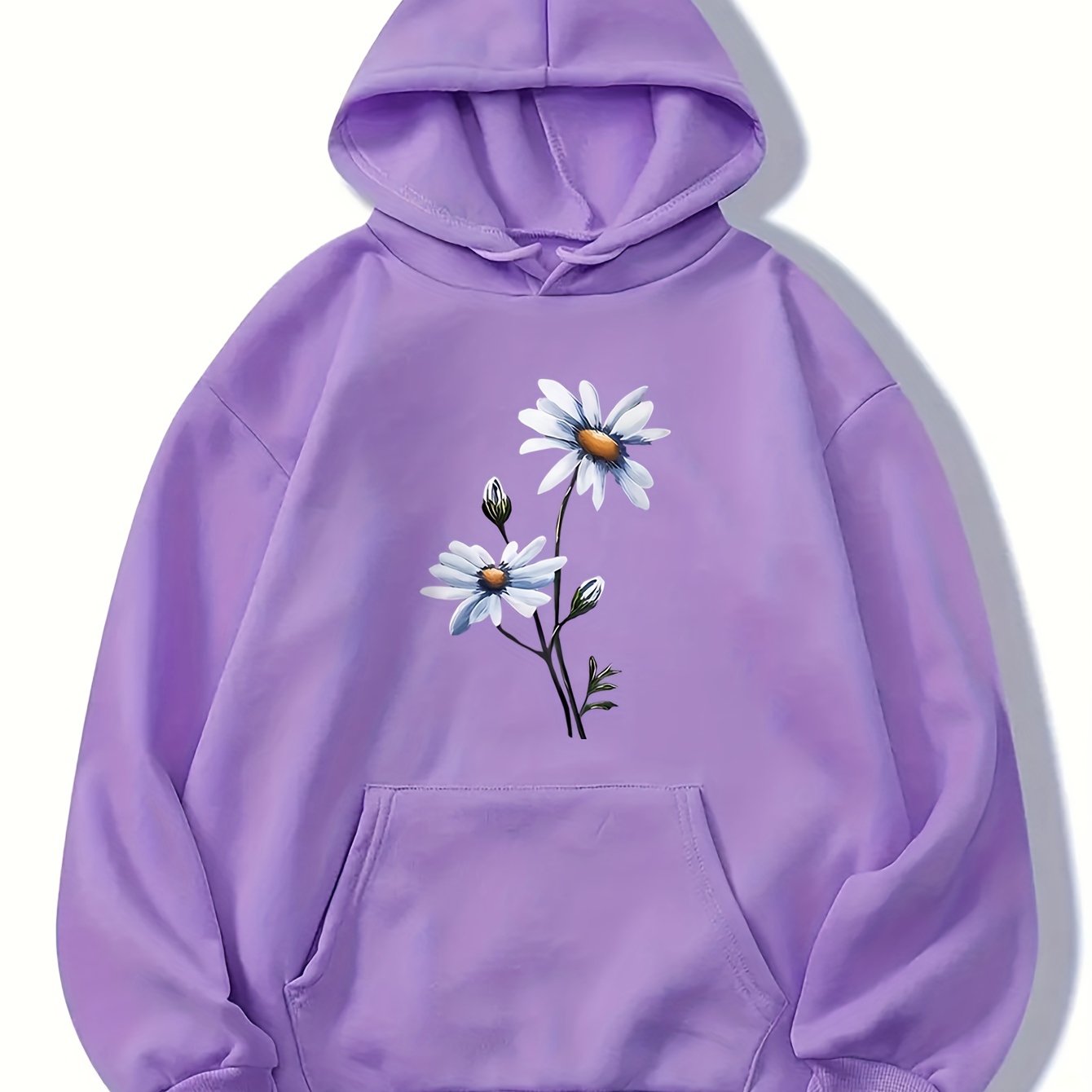 Hoodies Floral Print Drawstring Pullover Hood Long Sleeve Hoodies Vintage  Fall Winter Hoodie with Pockets at  Women’s Clothing store