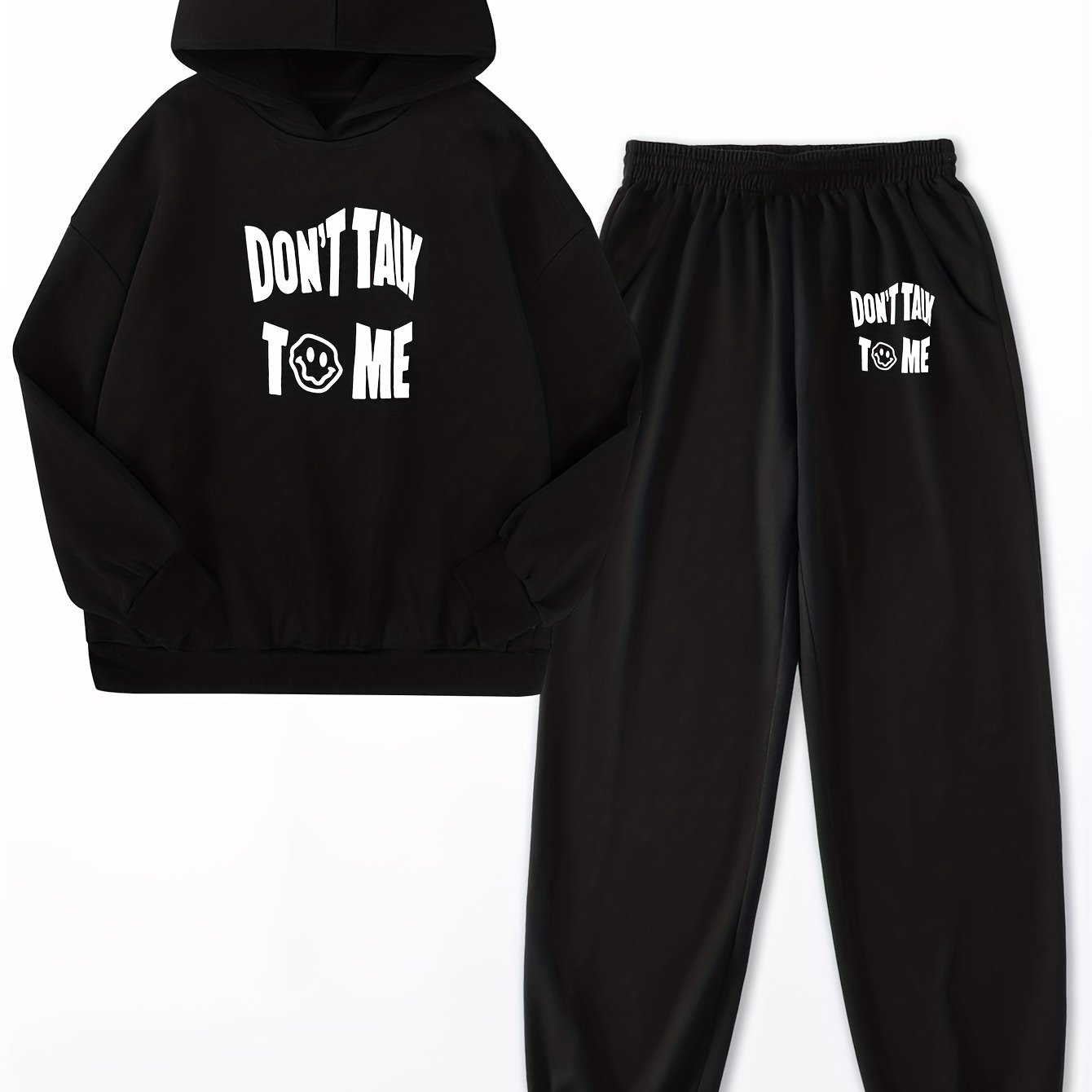 Girls don't Talk  Print Hoodies Comfy Jogger Pants Set - Temu Czech  Republic