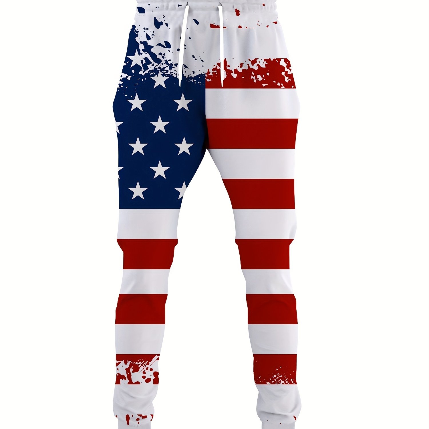 Men's Casual Usa Flag Pattern Print Comfy Pants Trendy Loose - Temu