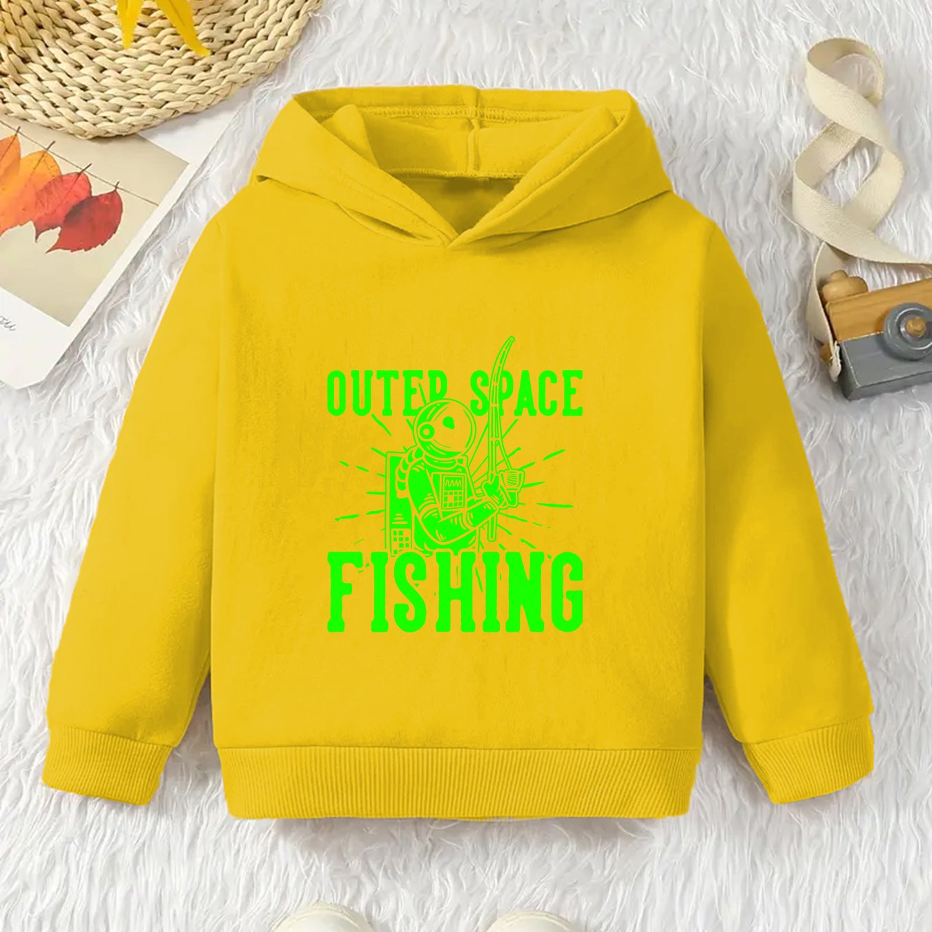 Outer Space Fishing Print Kid's Hoodie Causal Pullover - Temu