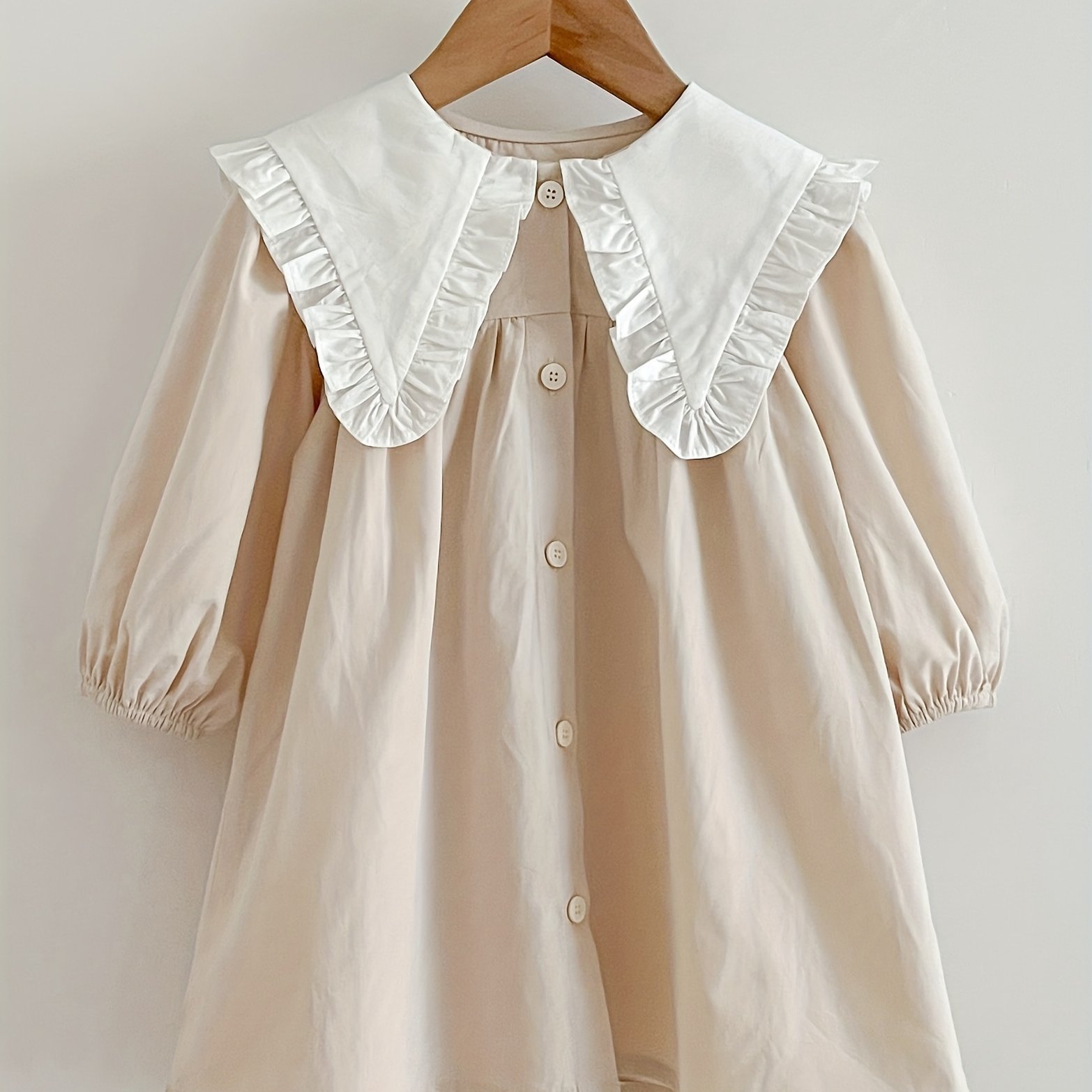 A6062 Apricot Easy Style Large Lapel Autumn ' Dress