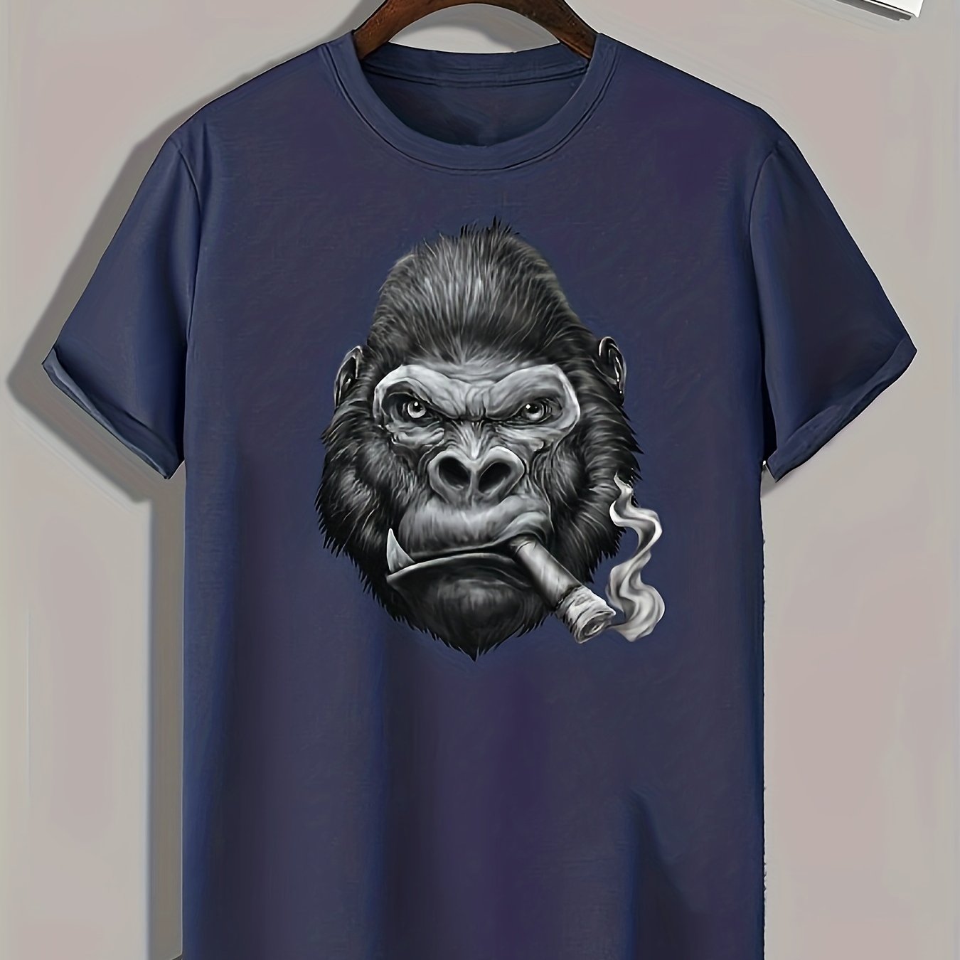 gorilla Wear Pattern Print Men's Comfy T shirt Graphic Tee - Temu