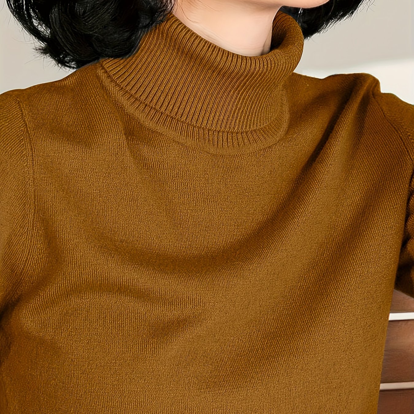 TEMU High-neck Women's Sweater Base Layer Thickened Women's Autumn Winter New Inner Wear Slim Long Sleeve Top