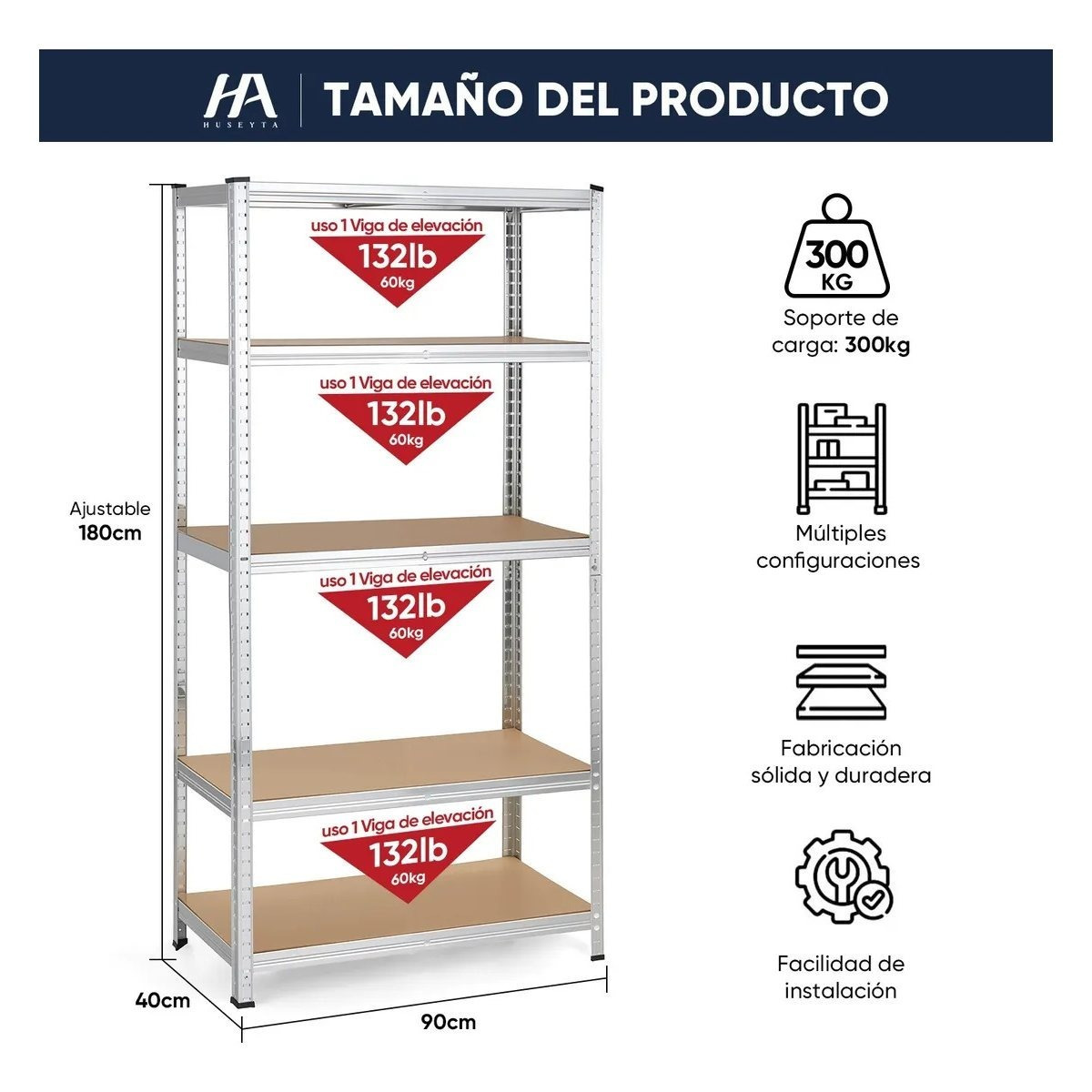   de almacenamiento de metal de 5 niveles, - Organizador multifuncional y   para cocina, garaje o uso doméstico,   montaje, organizadores y almacenamiento de cocina