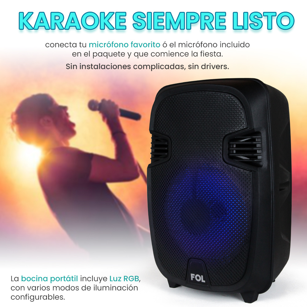 TEMU Audio de cine en casa, audio de , audio grande en casa, audio de televisión en casa, con micrófono inalámbrico de altavoz de karaoke, luz RGB