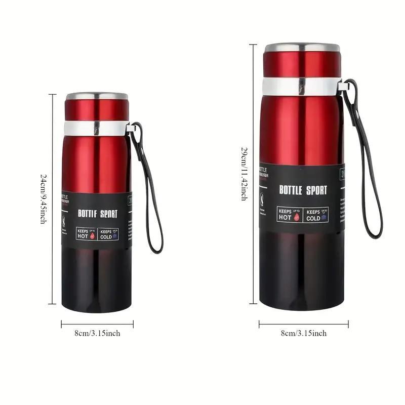 Termo de Acero Inoxidable Multicolor - Vaso de Viaje de Gran Capacidad de 1000ml/800ml con Correa de Transporte y Colador de Té, Diseño Duradero y a Prueba de Fugas para Camping, Senderismo, Deportes, Hidratación al Aire Libre, Estilo Cilíndrico Elegante, Tapa Segura