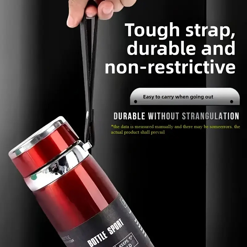 Termo de Acero Inoxidable Multicolor - Vaso de Viaje de Gran Capacidad de 1000ml/800ml con Correa de Transporte y Colador de Té, Diseño Duradero y a Prueba de Fugas para Camping, Senderismo, Deportes, Hidratación al Aire Libre, Estilo Cilíndrico Elegante, Tapa Segura