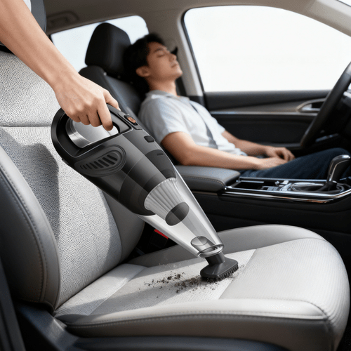 imagen del artículo aspiradora para vehículos, portátil con cable de 6000 pa de súper succión, batería de 3200 mah de gran capacidad, ruido, equipada con 6 juegos de accesorios de limpieza de interiores para automóviles / cabello para mascotas. aspiradora para vehículos potencia, mini aspiradora con mangueras y cepillos para mascotas, carga rápida de 2 horas, aspiradora de limpieza de automóviles portátil para uso doméstico, limpiador de alfombras para automóviles.