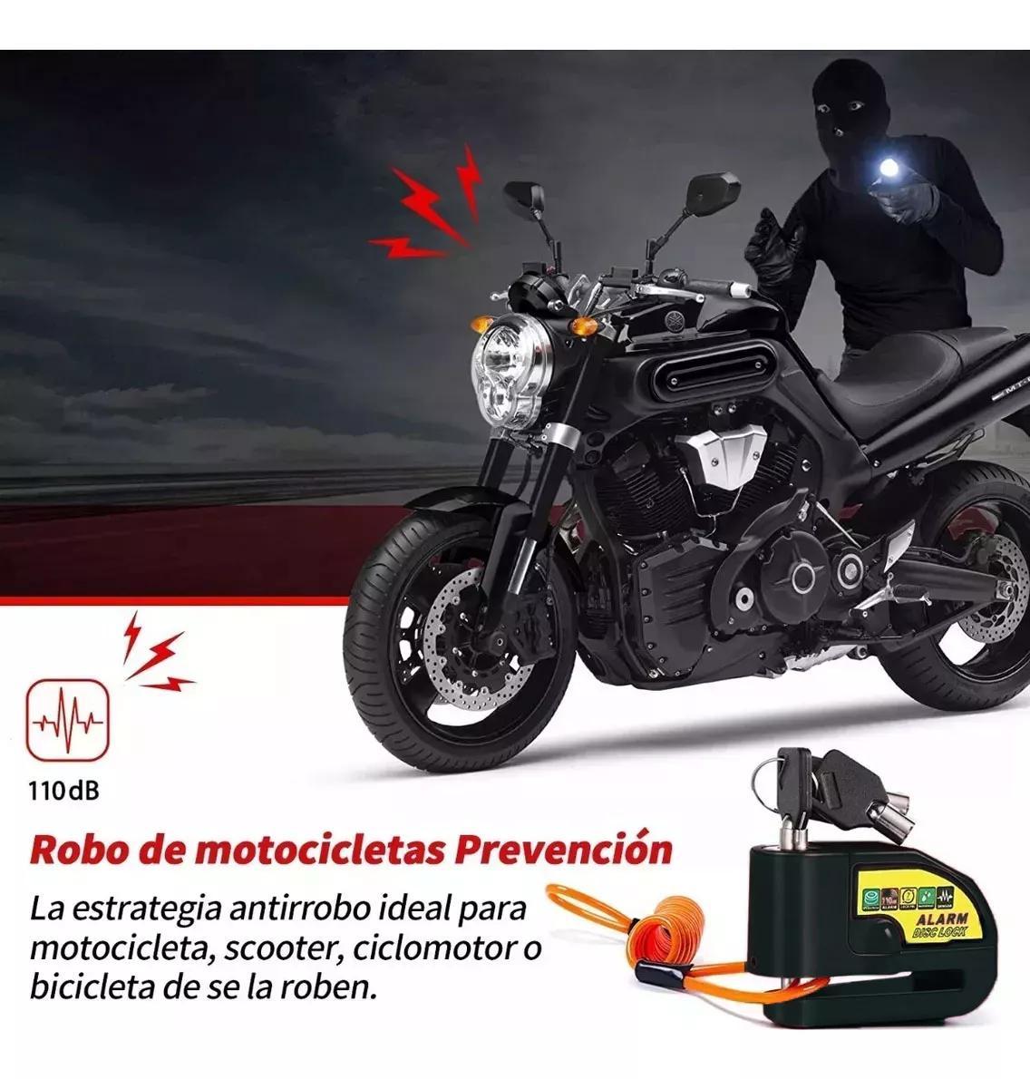 1 Pieza Alarma de Motocicleta Impermeable Bloqueo de Disco de Freno Candado, Seguridad Funcional Segura Para Triciclo Motocicleta Coche eléctrico Bicicleta