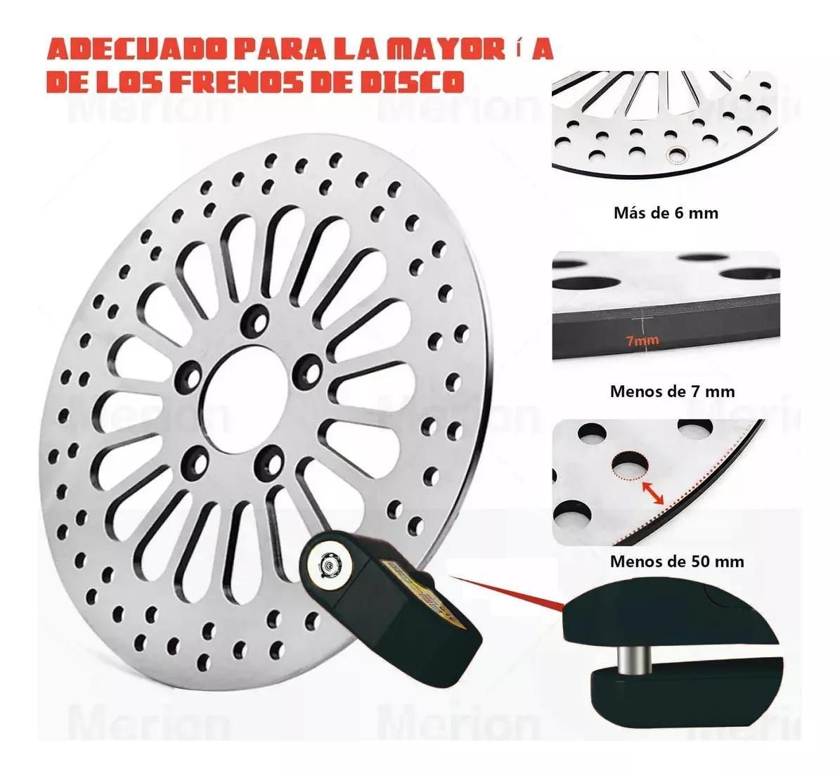 1 Pieza Alarma de Motocicleta Impermeable Bloqueo de Disco de Freno Candado, Seguridad Funcional Segura Para Triciclo Motocicleta Coche eléctrico Bicicleta