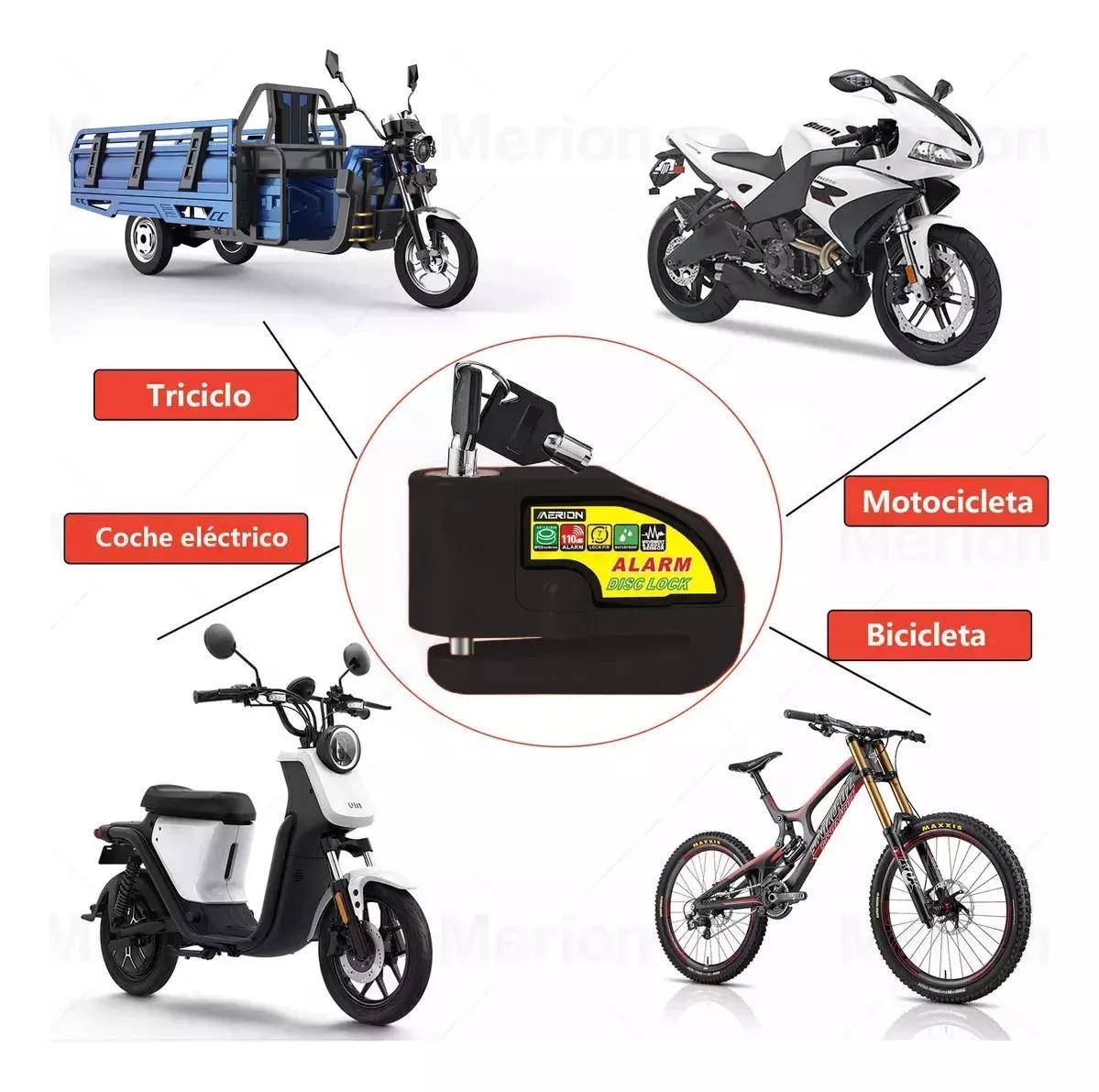 1 Pieza Alarma de Motocicleta Impermeable Bloqueo de Disco de Freno Candado, Seguridad Funcional Segura Para Triciclo Motocicleta Coche eléctrico Bicicleta