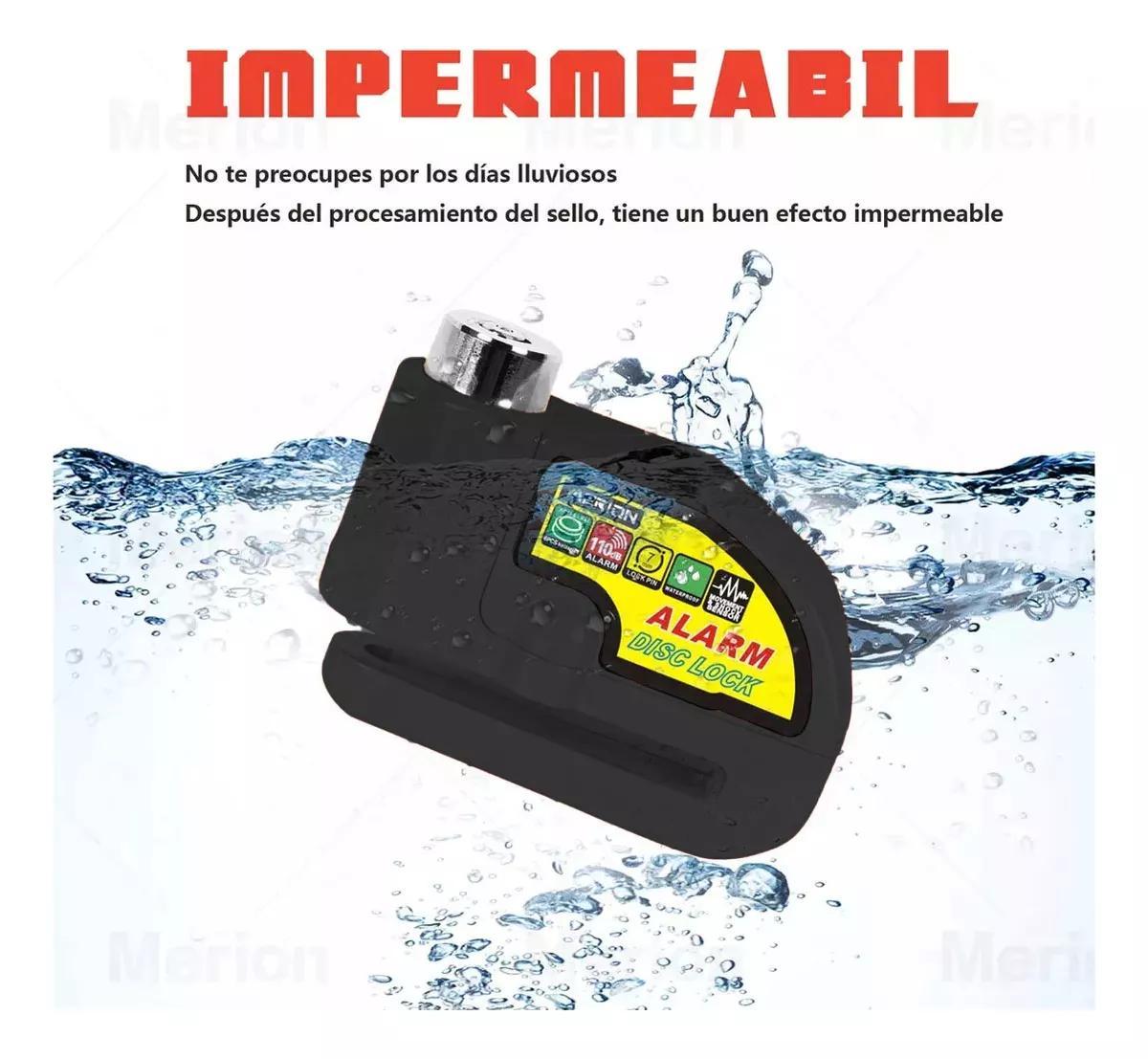 1 Pieza Alarma de Motocicleta Impermeable Bloqueo de Disco de Freno Candado, Seguridad Funcional Segura Para Triciclo Motocicleta Coche eléctrico Bicicleta