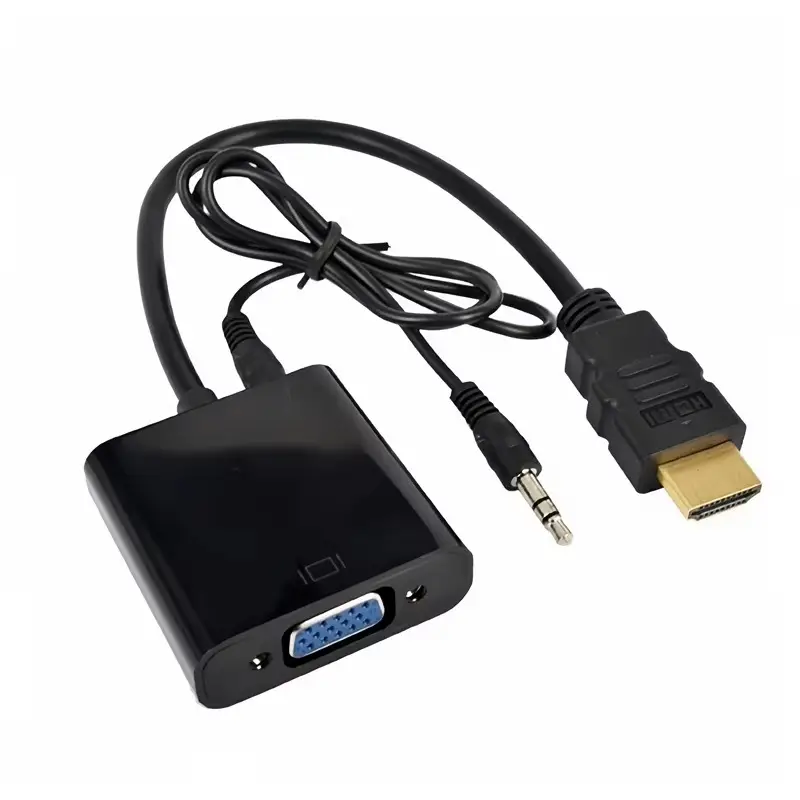 adaptador a vga con cable de conversión de audio de 3,5 mm, cable de conversión de video a vga hembra 1080p para portátil Detalles del producto 0