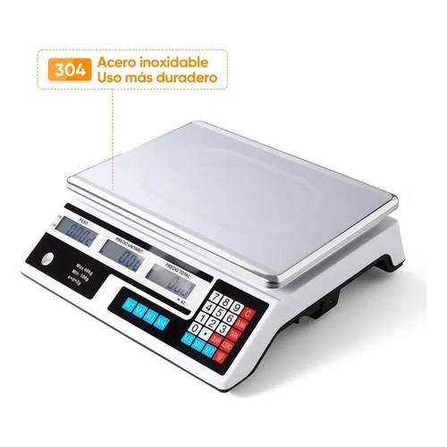 imagen del artículo Báscula Digital Comercial 40Kg Económica para Negocios Plateada