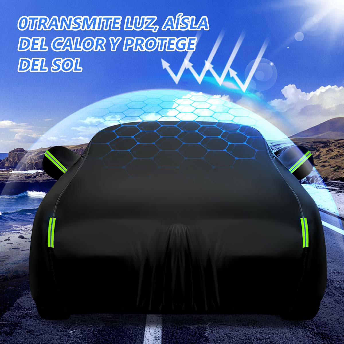   para coche para todo tipo de  , lona TP de 6 capas, protección contra   y  , 4 correas a prueba  ,   para SUV y sedán.