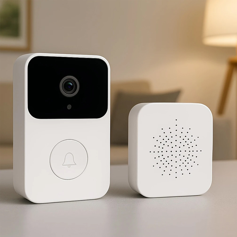 TEMU Timbre de Video Inalámbrico, Cámara de Timbre Inteligente, Timbre de Video Inalámbrico, Monitoreo HD, Visión Nocturna, Grabación de Video,