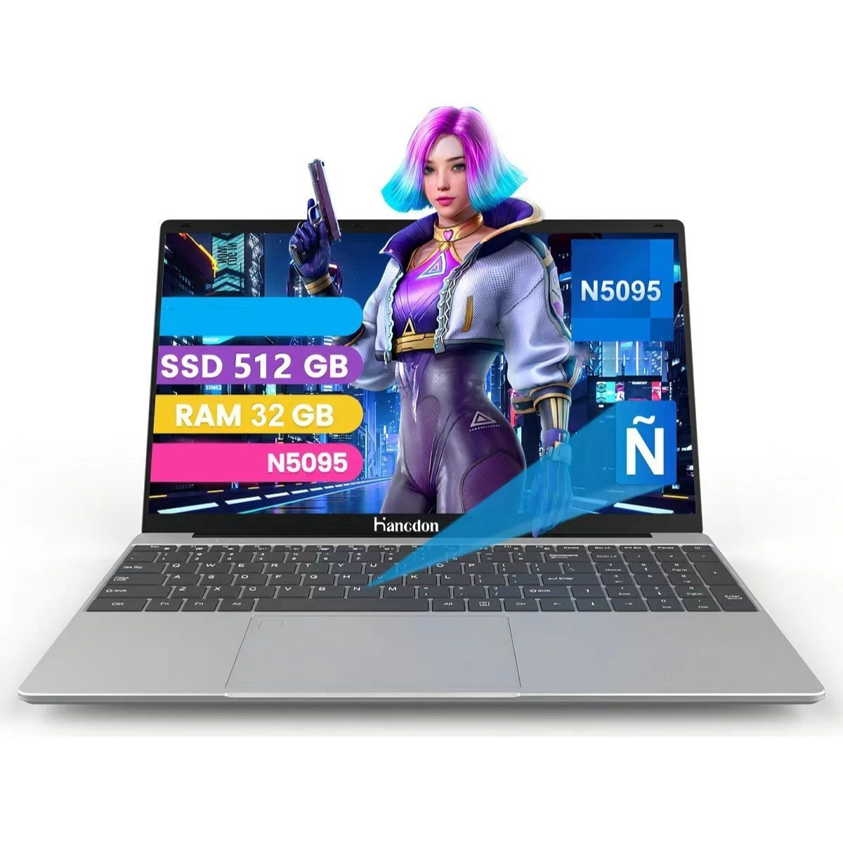 TEMU Laptop Full HD 15.6", Procesador Intel N5095 2.90GHz, Almacenamiento Hasta 2TB, WiFi 2.4G/5G, Desbloqueo por Intel Celeron N5095 32+512g