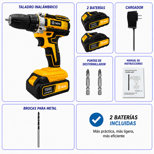 kit de taladro inalambrico destornillador electrico pinchan