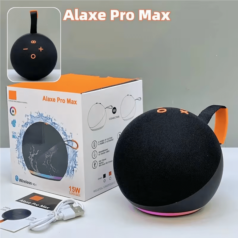 imagen del artículo altavoz portátil alaxe, 1500mah altavoz inalámbrico.   reproducción inalámbrica, reproducción usb, iluminación rgb, bajos potentes, sonido estéreo fuerte, diseño compacto, batería de , se   con teléfonos móviles/tabletas, ideal para el hogar, el coche