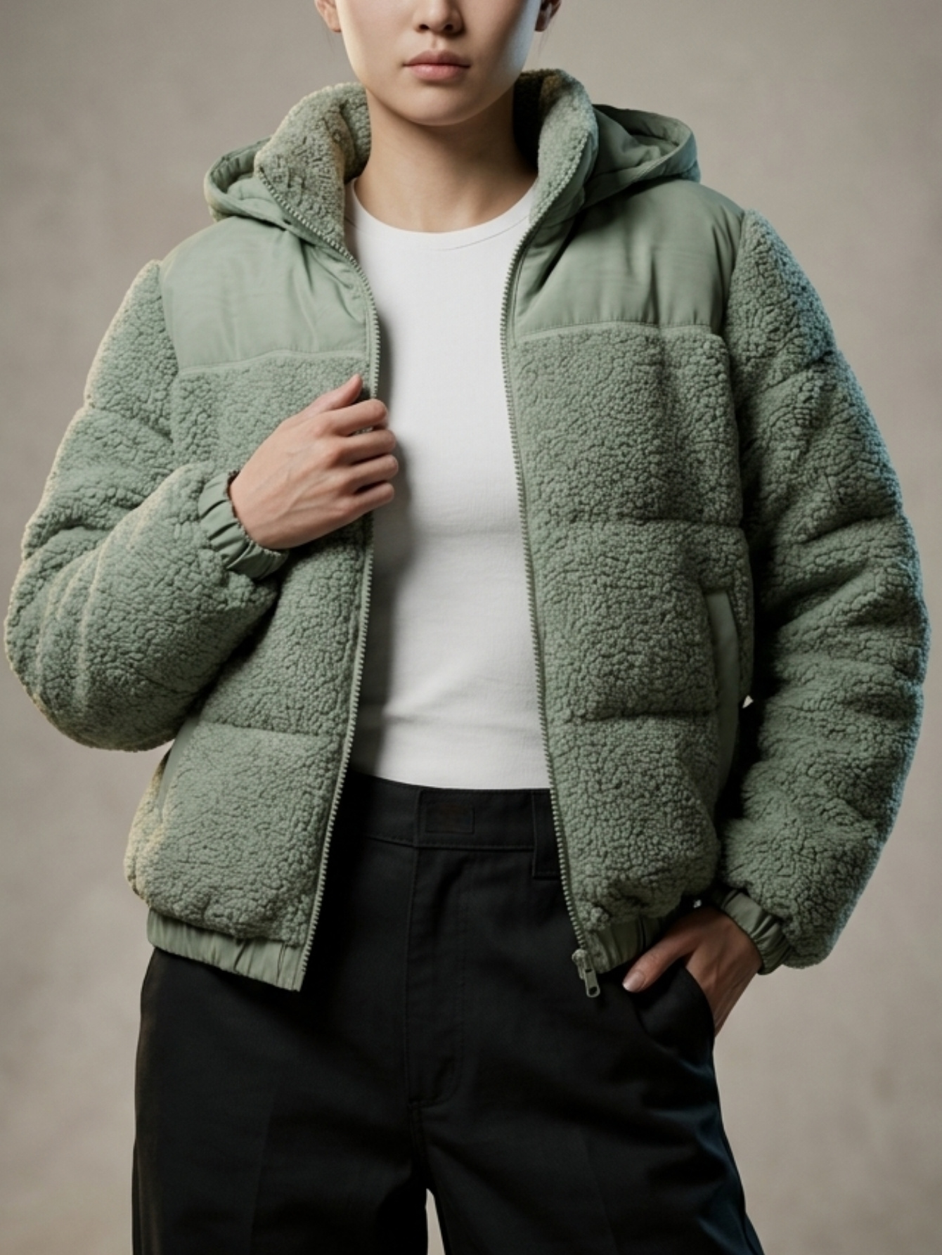 Chaqueta con capucha para mujer, clásica y casual, apta para cualquier temporada. Cuello con capucha desmontable, manga larga, interior forrado, cálido y muy cómodo, ajuste con cremallera, bolsillos frontales funcionales. Resorte ligero en la manga y parte baja de la prenda.