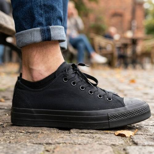imagen del artículo tenis mujer hombre casual zapato deportivo confort moda unisex 22mx-28mx lona colección negro