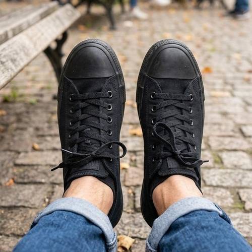 tenis mujer hombre casual zapato deportivo confort moda unisex 22mx-28mx lona colección negro