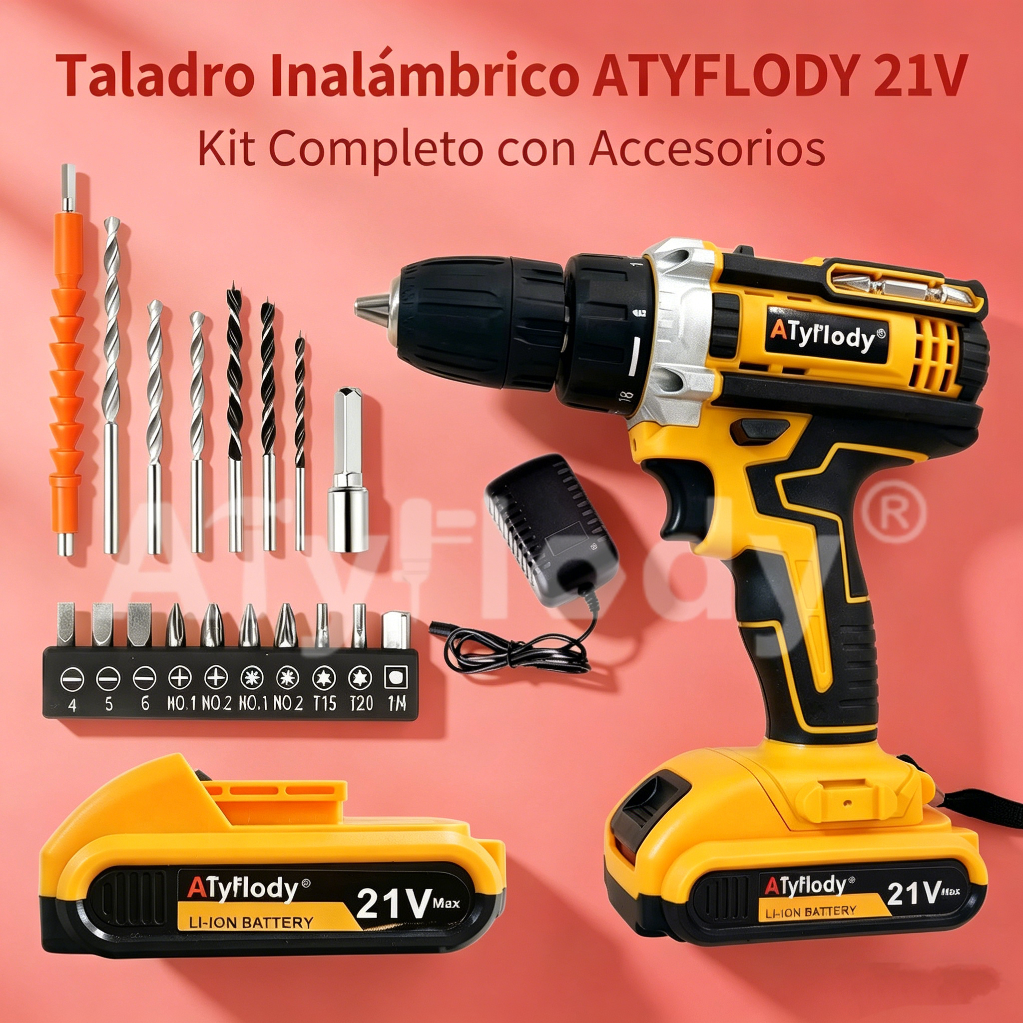 【taladro eléctrico de impacto recargable】atornillador inalámbrico juego de taladro eléctrico manual para el hogar destornillador multifuncional pequeño taladro   potencia con batería de litio puede taladrar y atornillar madera, metal y plástico herramienta eléctrica para construcción y reparación