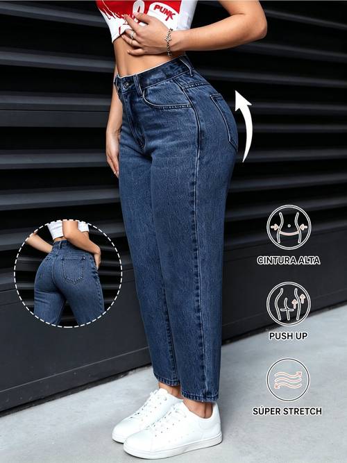 imagen del artículo pantalones vaqueros informales de mujer con bolsillos de forma y multiusos
