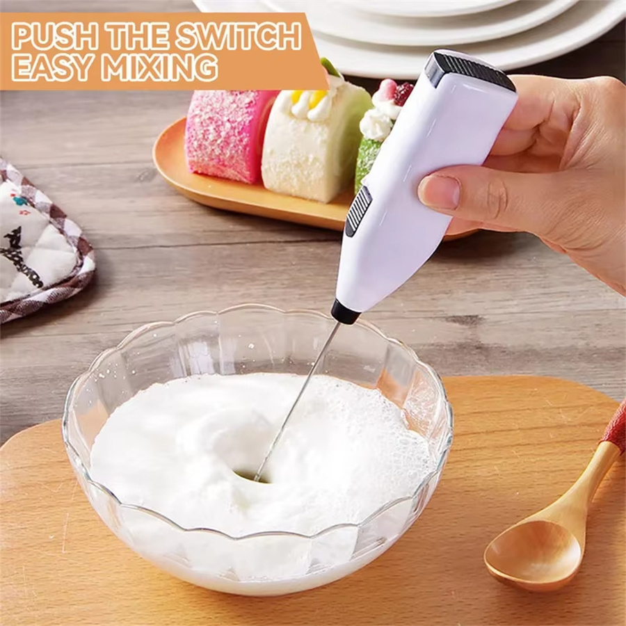 1 mini licuadora eléctrica de cocina, espumador de leche, se puede usar para mezclar café, batidos de natillas,…: retailer-supplied image
