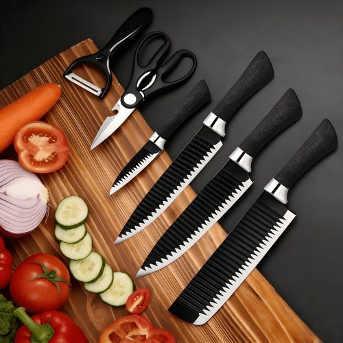 juego de 6 cuchillos de cocina excepcionalmente afilados. para lavavajillas y . como regalo para y familiares en navidad, acción de , san valentín y otras . se venden 10 juegos. por t- oak hev.
