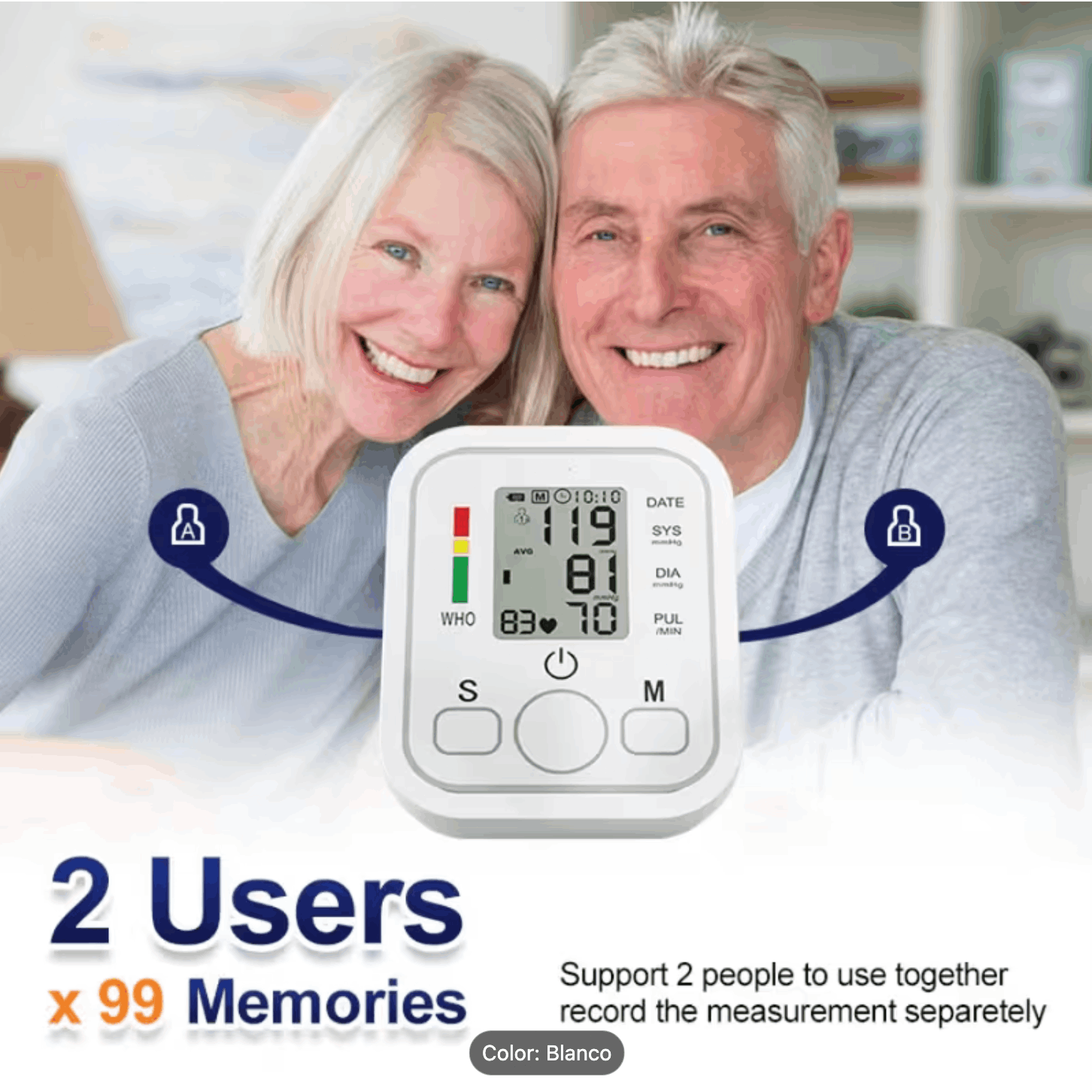 Monitor de Presión Arterial Inteligente de Muñeca: Pantalla LED Digital de Alta Precisión, Inicio Único, Función de Voz Clara, Alimentación Dual USB/Batería, Perfecto Como Herramienta de Respaldo de Salud en Casa, Un Regalo Atento y Esencial para Ancianos