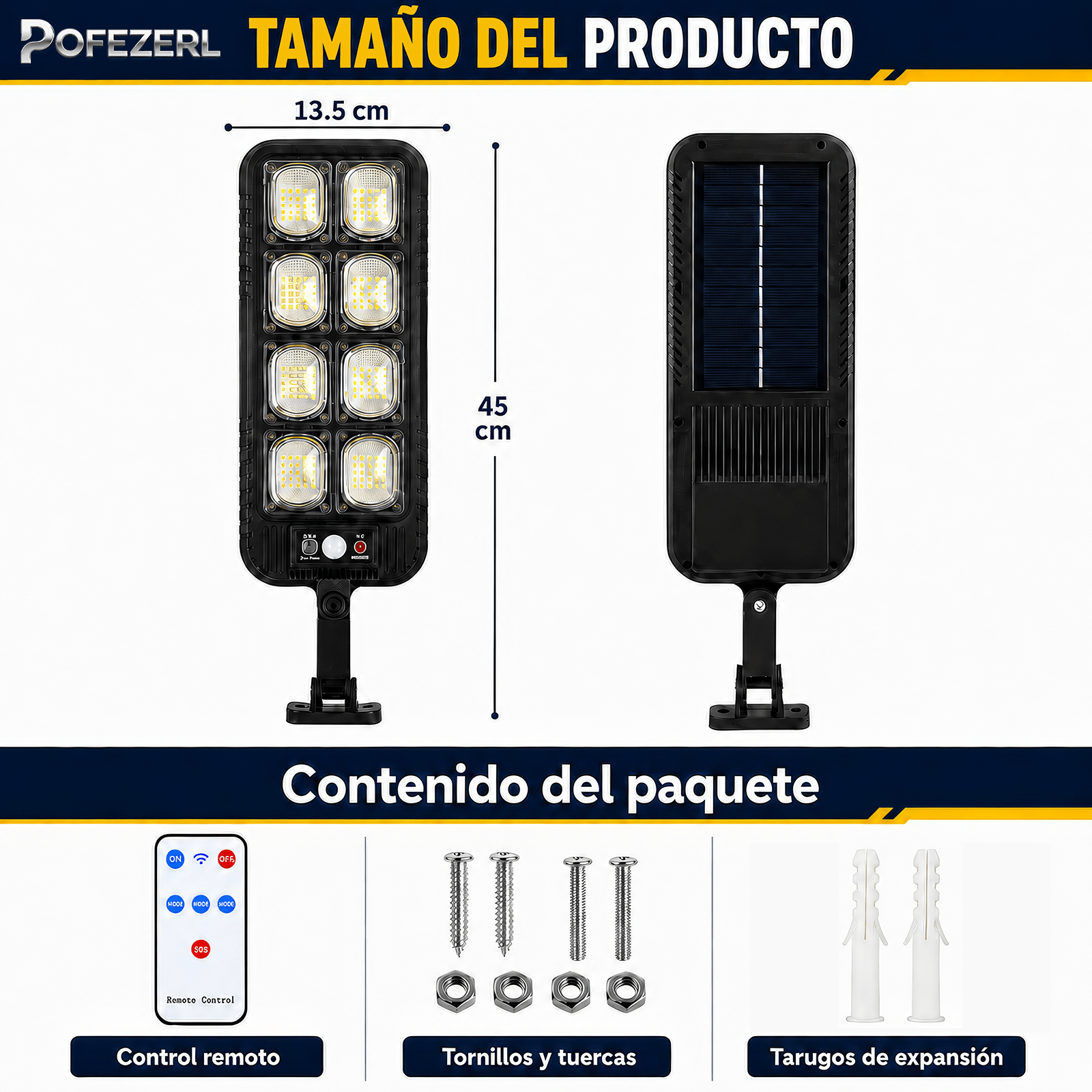 imagen del artículo Lámparas Solar Exterior Jardín Led Solar con 200LED, Farolas LED solares,Luz de calle solar,Luces solares para exteriores a prueba de agua con control remoto,sensor de cuerpo humano,3 modos de control remoto, luces de seguridad de pared a prueba de agua para jardín, camino, patio, cerca, garaje, balcón y escaleras